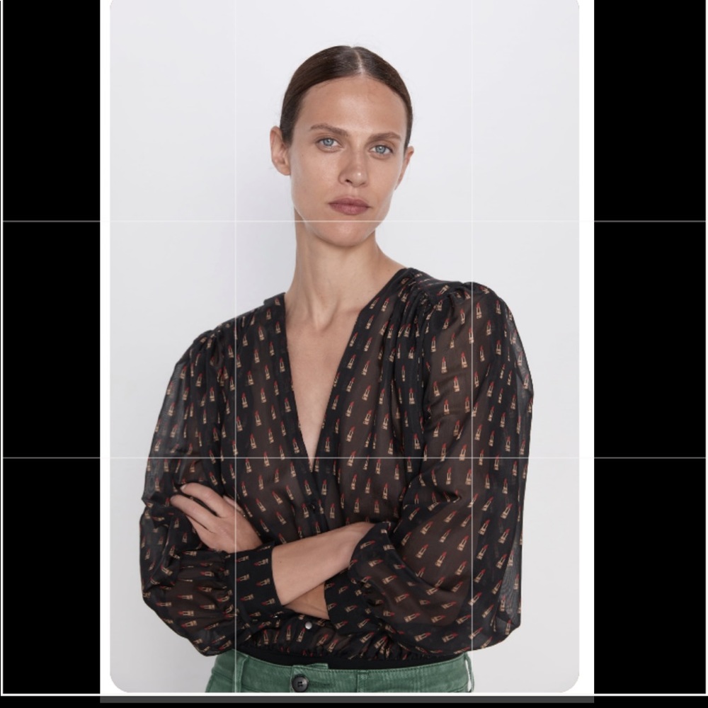 Zara Lipstick Print Body Suit